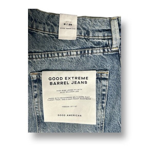 NWT Good American Extreme Barrel Jeans Size 8/29 Indigo $179 Wide-Leg Normcore - Picture 13 of 16